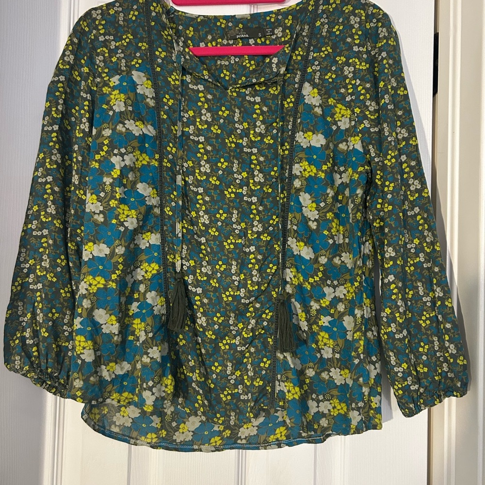 Prana Multicolor Floral Blouse